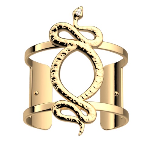 Manchette Femme 40mm M LES GEORGETTES SERPENT Laiton Doré