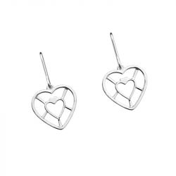 Boucles d'oreilles femme 17mm les georgettes coeur laiton argenté - plus-de-boucles-d-oreilles-fem - edora - 1