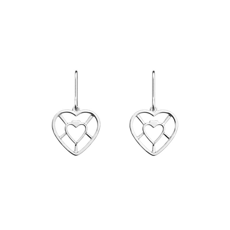 Boucles d'oreilles femme 17mm les georgettes coeur laiton argenté - plus-de-boucles-d-oreilles-fem - edora