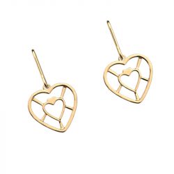Boucles d'oreilles femme 17mm les georgettes coeur laiton doré - fete-des-meres - edora - 1