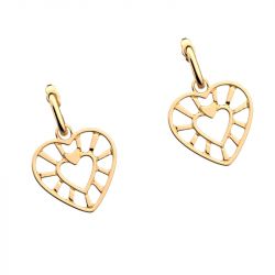 Boucles d'oreilles femme 23mm les georgettes coeur laiton doré - plus-de-boucles-d-oreilles-fem - edora - 1