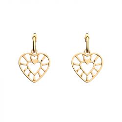 Boucles d'oreilles femme 23mm les georgettes coeur laiton doré - plus-de-boucles-d-oreilles-fem - edora - 0