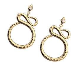 Boucles d'oreilles femme 25mm les georgettes serpent laiton doré - plus-de-boucles-d-oreilles-fem - edora - 1