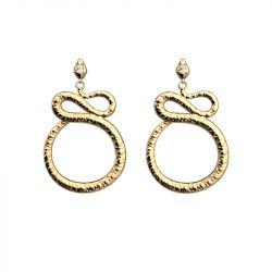 Boucles d'oreilles femme 25mm les georgettes serpent laiton doré - plus-de-boucles-d-oreilles-fem - edora - 0