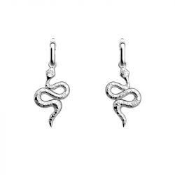 Boucles d'oreilles femme 16mm les georgettes serpent laiton argenté - plus-de-boucles-d-oreilles-fem - edora - 0