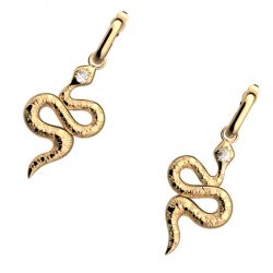 Boucles d'oreilles femme 16mm les georgettes serpent laiton doré - plus-de-boucles-d-oreilles-fem - edora - 1