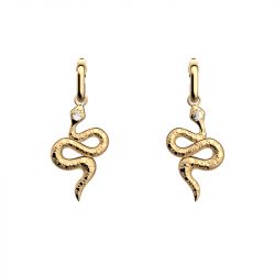 Boucles d'oreilles femme 16mm les georgettes serpent laiton doré - plus-de-boucles-d-oreilles-fem - edora - 0