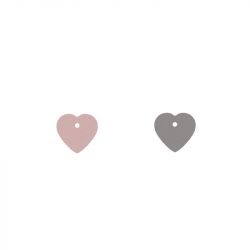 Cuir cœur colliers et joncs 17mm les georgettes rose clair gris clair - accessoires-pendentifs - edora - 0