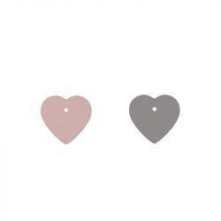 Cuir cœur colliers et joncs 23mm les georgettes rose clair gris clair - accessoires-pendentifs - edora - 0