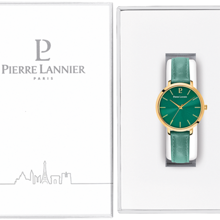 Montre femme pierre lannier chouquette cuir vert – montres françaises