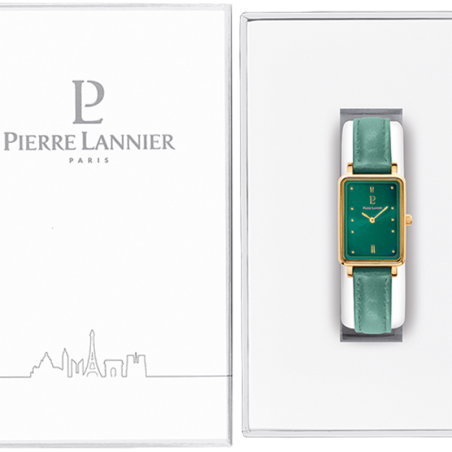 Montre femme pierre lannier ariane cuir vert – montres françaises