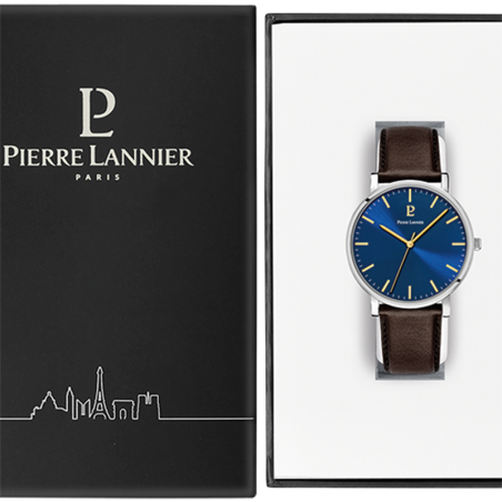 Montre homme pierre lannier essential cuir brun – montres françaises