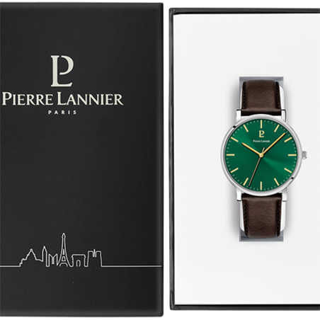 Montre homme pierre lannier essential cuir brun – montres françaises