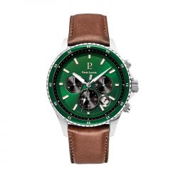Montre chronographe homme pierre lannier cronos cuir brun - chronographes - edora - 0