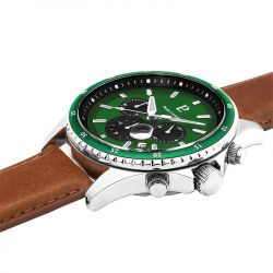 Montre chronographe homme pierre lannier cronos cuir brun - chronographes - edora - 1