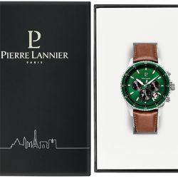 Montre chronographe homme pierre lannier cronos cuir brun - chronographes - edora - 2