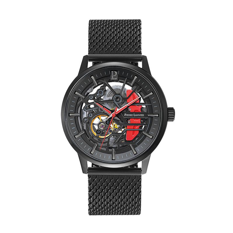Montre automatique homme pierre lannier paddock acier noir - automatiques - edora