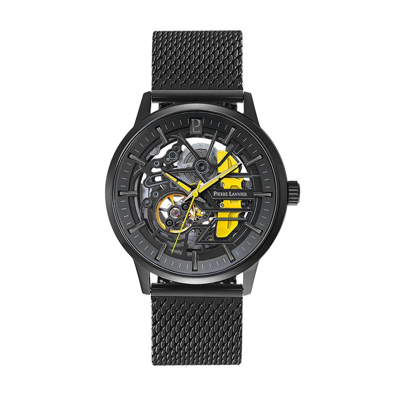 Montre automatique homme pierre lannier paddock acier noir - automatiques - edora