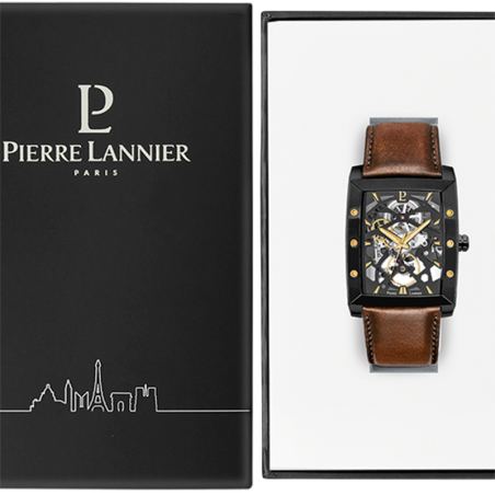 Montre automatique homme pierre lannier hector cuir brun – montres françaises