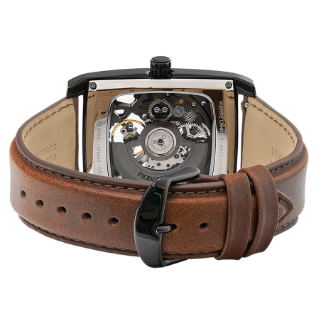 Montre automatique homme pierre lannier hector cuir brun – montres françaises