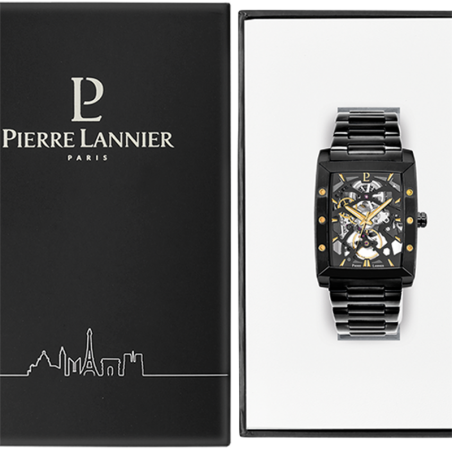 Montre automatique homme pierre lannier hector acier noir – montres françaises