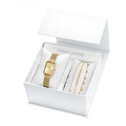 Coffret montre femme pierre lannier ariane acier doré et bracelets femme acier doré - analogiques - edora - 0