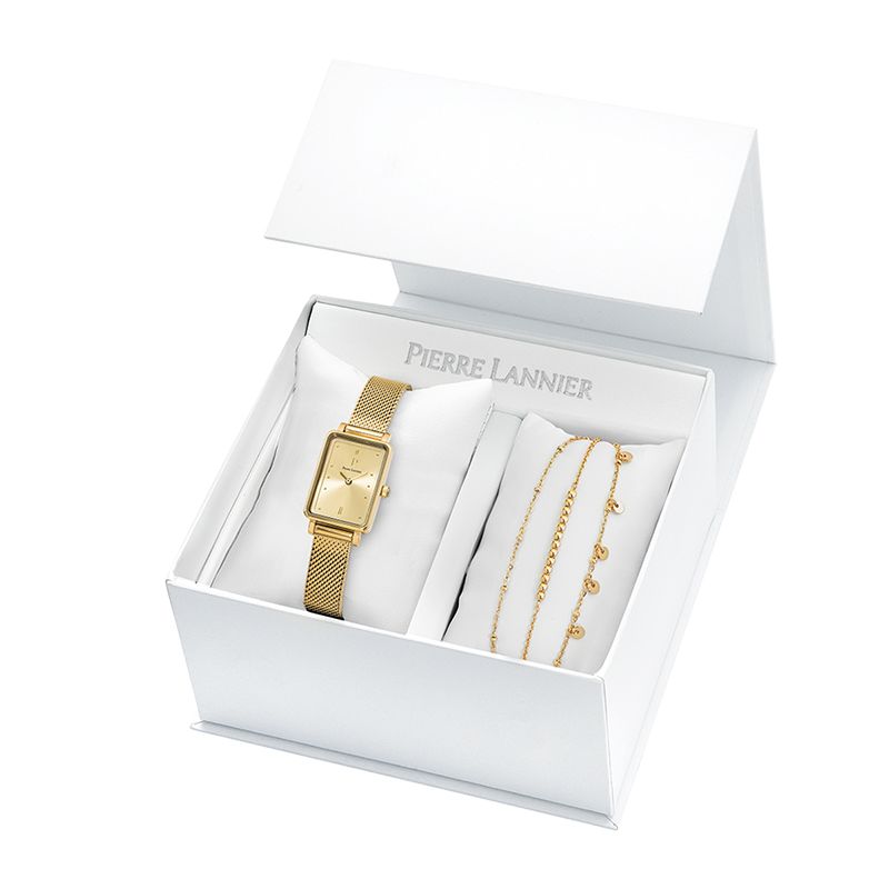 Coffret montre femme pierre lannier ariane acier doré et bracelets femme acier doré - analogiques - edora