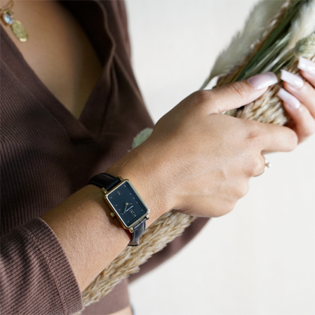 Montre femme pierre lannier ariane cuir noir – montres françaises