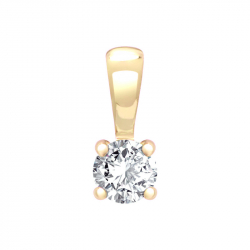 Pendentif femme solitaire or 375/1000 jaune et oxyde - pendentifs - edora - 0