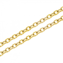 Chaîne or 750/1000 45cm 0.90mm forÇat diamantÉe jaune mixte edora - chaines - edora - 1
