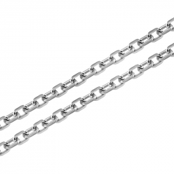 Chaîne or 750/1000 45cm 1.25mm forÇat diamantÉe blanc mixte edora - chaines - edora - 1