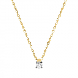 Collier femme solitaire or 750/1000 jaune et diamant - plus-de-colliers-femmes - edora - 0