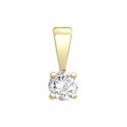 Pendentif femme solitaire or 750/1000 jaune et diamant - pendentifs - edora - 0