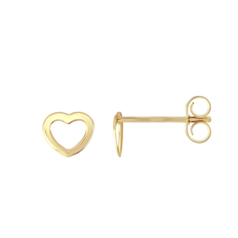 Boucles d'oreilles enfant puces or 375/1000 jaune coeurs - puces - edora Boucles d'oreilles enfant puces or 375/1000 jaune coeurs - puces - edora