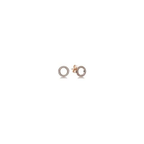 Boucles d'Oreilles Femme CERCLES SCINTILLANTS Doré Rose 14 Carats