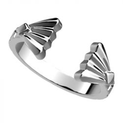 Bague femme les cadettes Éventail laiton argenté - plus-de-bagues-femmes - edora - 1