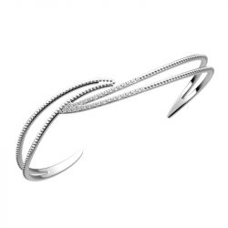 Bracelet or & argent, bracelet plaqué or, bracelet cuir & tissu (50) - joncs - edora - 2