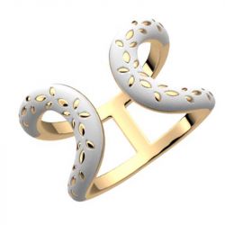 Bague femme les cadettes poÈmes blanc laquÉ laiton doré - plus-de-bagues-femmes - edora - 1