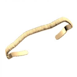 Bracelet or & argent, bracelet plaqué or, bracelet cuir & tissu (54) - joncs - edora - 2