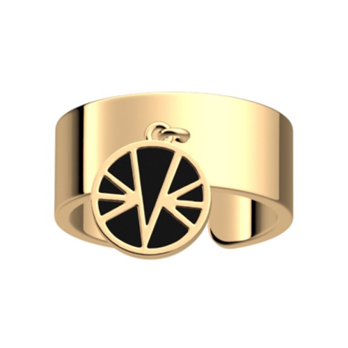 Bague Femme LES CADETTES IBIZA PAMPILLE NOIR Laiton Doré