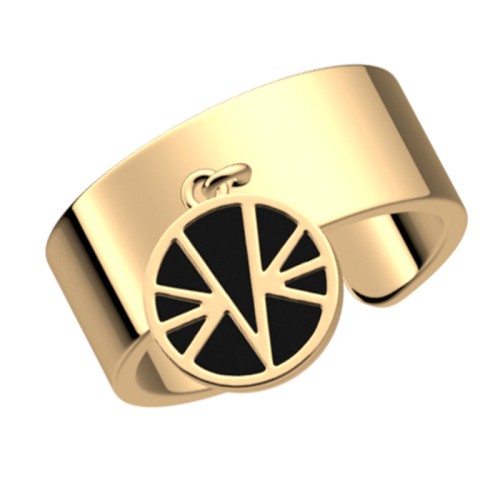 Bague Femme LES CADETTES IBIZA PAMPILLE NOIR Laiton Doré