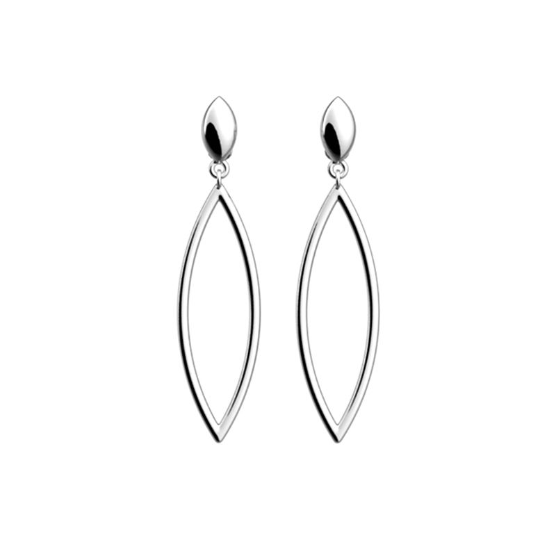 Boucles d'oreilles pendantes les cadettes amande laiton argenté - pendantes - edora