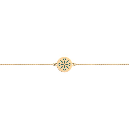 Bracelet Femme LES CADETTES LOTUS LAQUE VERT Laiton Doré