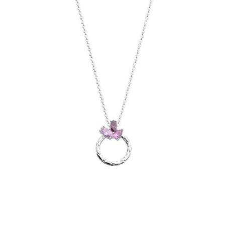 Collier femme les cadettes rose du désert laiton argenté – tous nos colliers femme