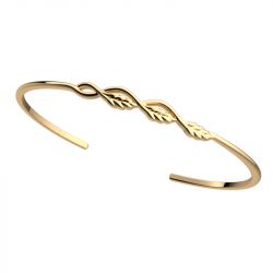 Bracelet or & argent, bracelet plaqué or, bracelet cuir & tissu (5) - joncs - edora - 2