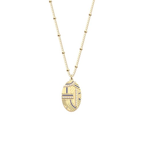 Collier Femme LES CADETTES DÉSERT LAQUE Laiton Doré