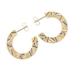 Créoles femme les cadettes dÉsert laque laiton doré - creoles - edora - 1