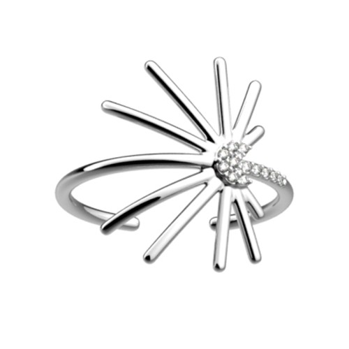 Bague Femme LES CADETTES PALMIFLORE Laiton Argenté