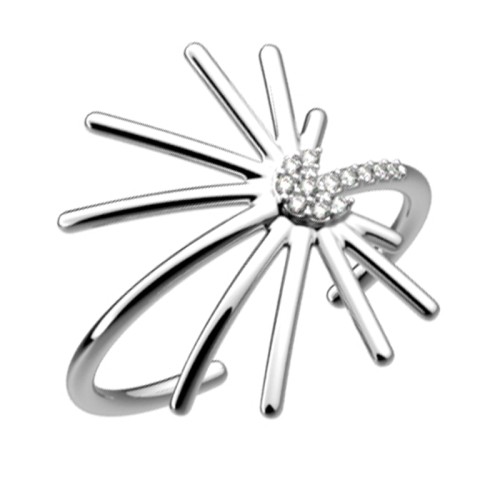 Bague Femme LES CADETTES PALMIFLORE Laiton Argenté