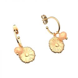 Boucles d'oreilles femme les cadettes summer girafe perles corail laiton doré - boucles-d-oreilles-femme - edora - 1